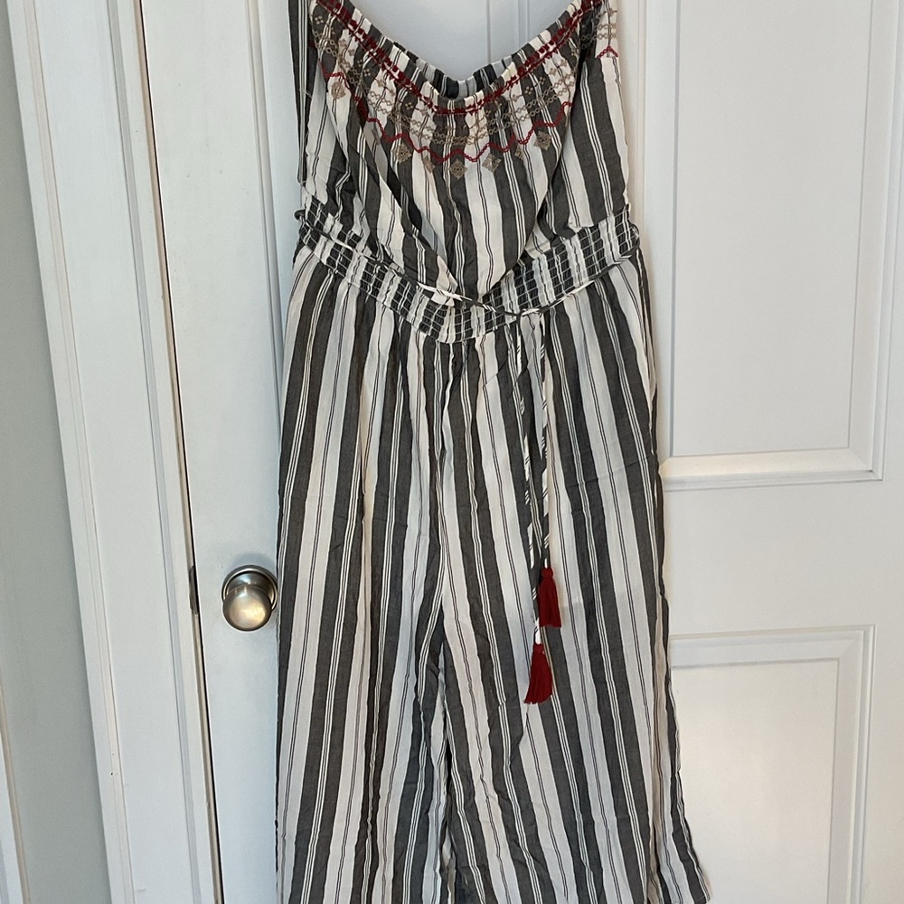 Striped Black and White Jumpsuit